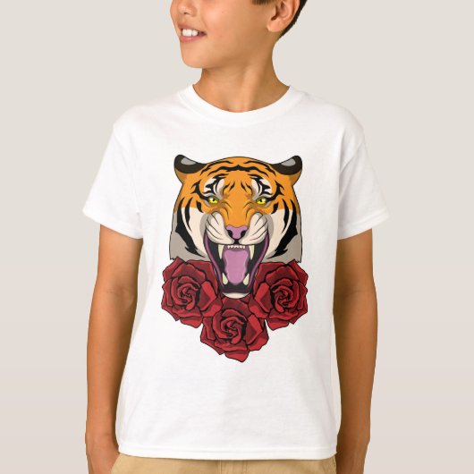 Tijger met Roos T-shirt (Voorkant)
