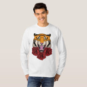 Tijger met Roos T-shirt (Voorkant volledig)