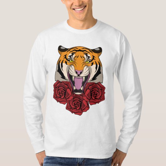 Tijger met Roos T-shirt (Voorkant)