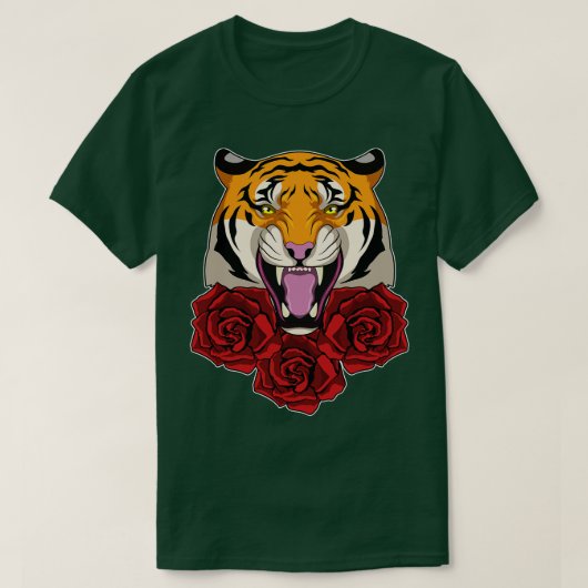 Tijger met Roos T-shirt (Design voorkant)