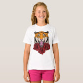 Tijger met Roos T-shirt (Voorkant volledig)