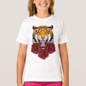 Tijger met Roos T-shirt (Voorkant)