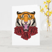 Tijger met Rozen Kaart (Gele Bloem)