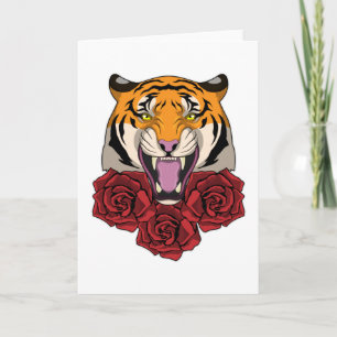 Tijger met Rozen Kaart