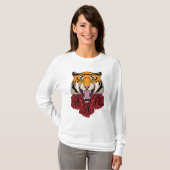 Tijger met Rozen T-shirt (Voorkant volledig)