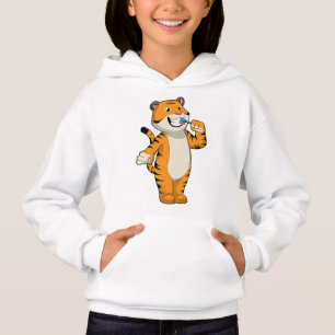 Tijger met tandenborstel