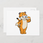 Tijger met tandenborstel briefkaart (Voorkant / Achterkant)