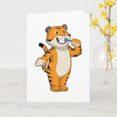 Tijger met Tandenborstel Kaart (Gele Bloem)