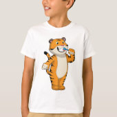 Tijger met tandenborstel t-shirt (Voorkant)