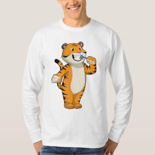 Tijger met tandenborstel t-shirt