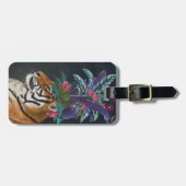 Tijger met tropische kop bagagelabel (Voorkant horizontaal)