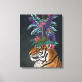 Tijger met tropische kop canvas afdruk (Voorkant)