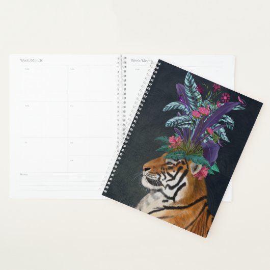 Tijger met tropische kop planner (Display)