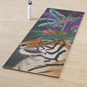 Tijger met tropische kop yogamat