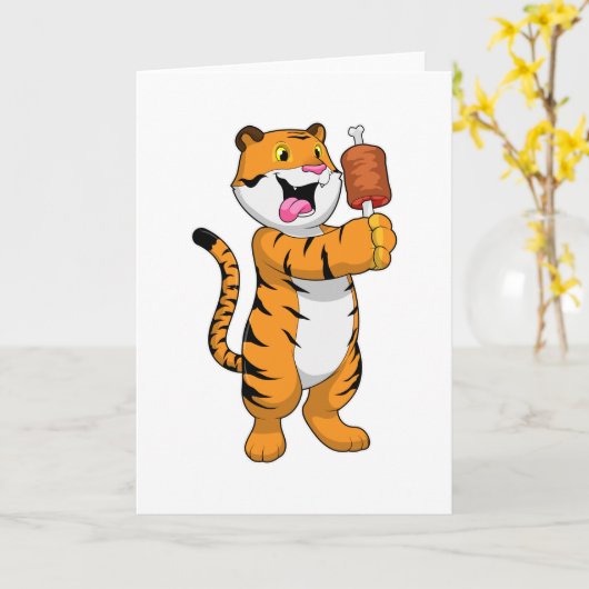 Tijger met vlees kaart (Gele Bloem)