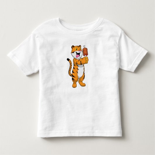 Tijger met vlees kinder shirts (Voorkant)