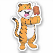 Tijger met vlees sticker (Voorkant)