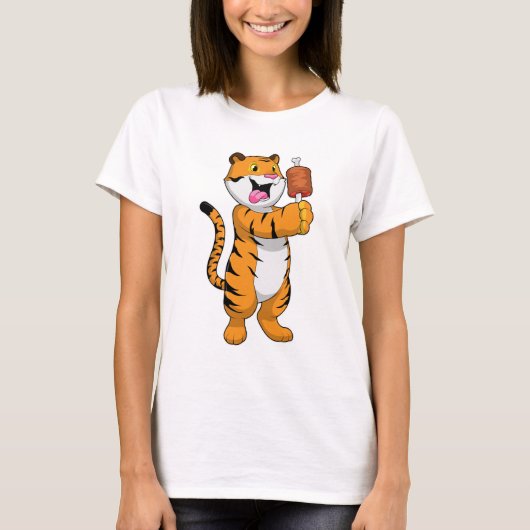 Tijger met vlees t-shirt (Voorkant)