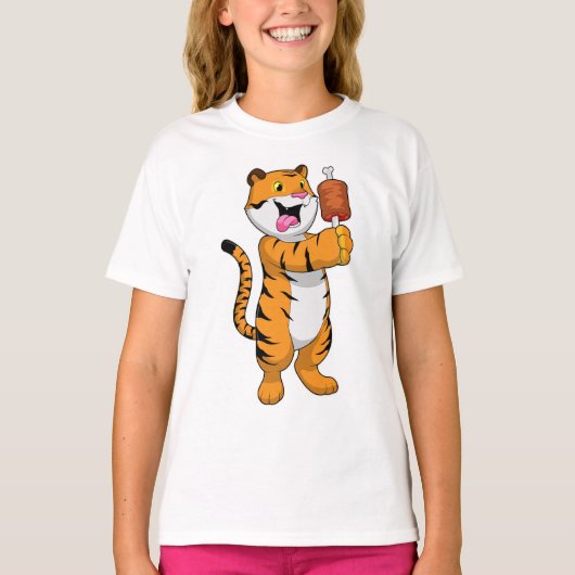Tijger met vlees t-shirt (Voorkant)