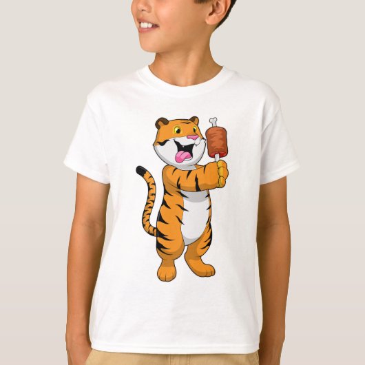 Tijger met vlees t-shirt (Voorkant)