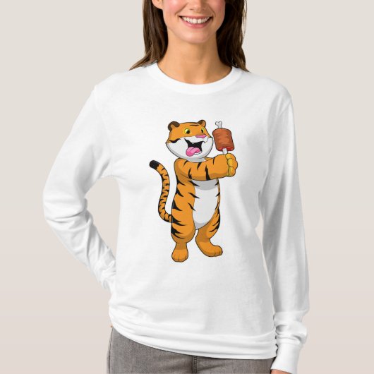 Tijger met vlees t-shirt (Voorkant)