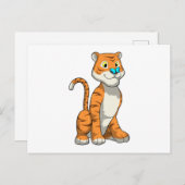 Tijger met vlinder briefkaart (Voorkant / Achterkant)