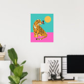 Tijger met vlinder Funky Art Print (Thuiskantoor)