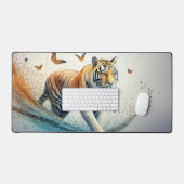 Tijger met vlinders bureaumat (Keyboard & Muis)