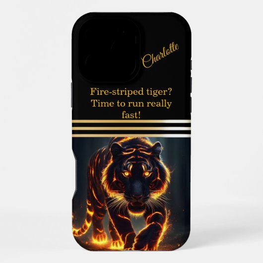 Tijger met vurige uitstraling iPhone hoesje (Achterkant)