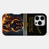 Tijger met vurige uitstraling iPhone hoesje (Achterkant horizontaal)