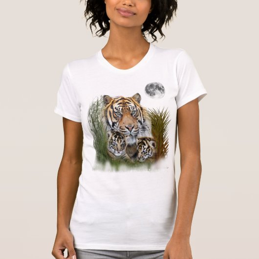 Tijger met welpen T-shirt (Voorkant)