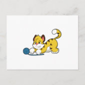 Tijger met wolgaren bal briefkaart (Voorkant)