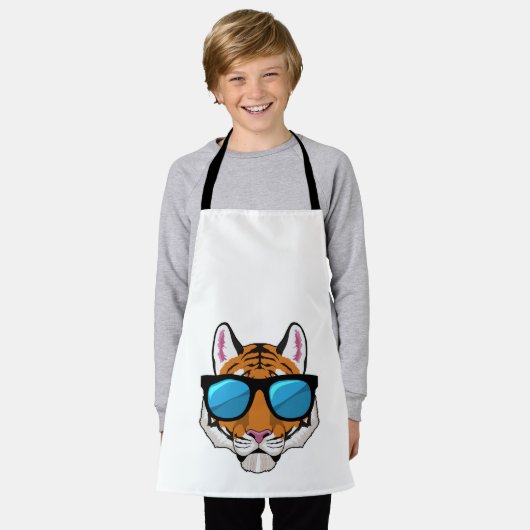 Tijger met zonnebril schort (Gedragen)