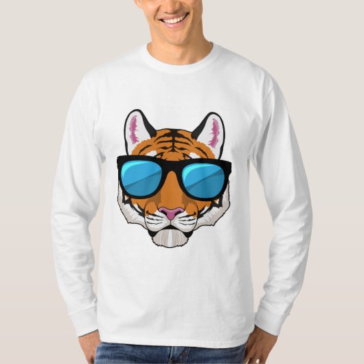 Tijger met zonnebril t-shirt (Voorkant)