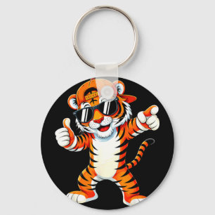 Tijger met zonnebril tijger dier tijger mannen vro sleutelhanger