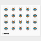 Tijger met zonnebril vierkante sticker (Vel)