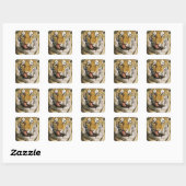 Tijger Michigan Zoo Vierkante Sticker (Vel)