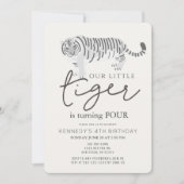 Tijger Modern Cream Kids Birthday Uitnodiging (Voorkant)
