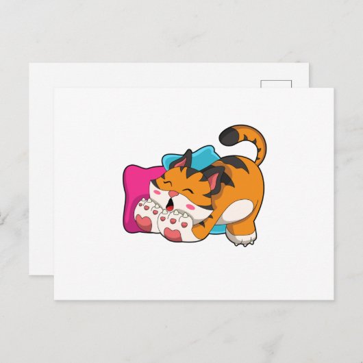 Tijger moe briefkaart (Voorkant / Achterkant)