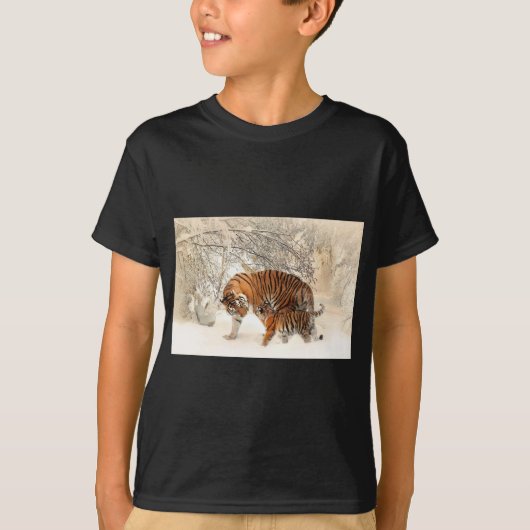 Tijger Moeder en baby T-shirt (Voorkant)