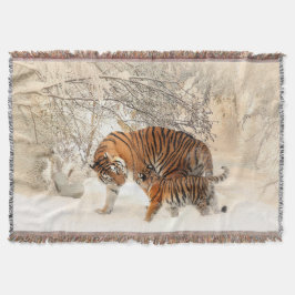 tijger moeder en mantel Throw Blanket Deken