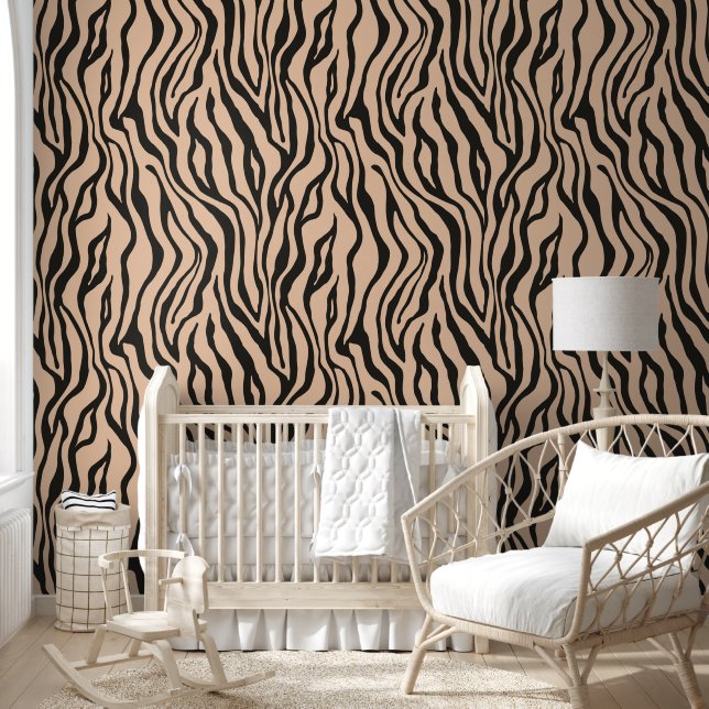 Tijger Monochroom Behang (Kinderen)