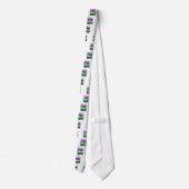 Tijger, Moppig Klein Groen Monster Stripfiguur Stropdas (Achterkant)