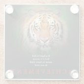 Tijger Motivatie prestatie Glazen Onderzetter (Achterkant)