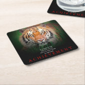 Tijger Motivatie prestatie Kartonnen Onderzetters (Schuin)