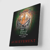 Tijger Motivatie prestatie Vierkante Klok (Hoek)