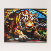 Tijger Mozaïek Glas in lood Jigsaw Puzzel (Horizontaal)