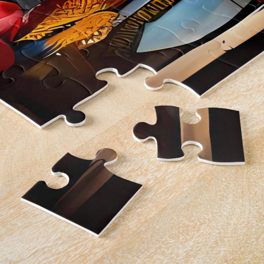 Tijger Mozaïek Glas in lood Jigsaw Puzzel (Zijkant)