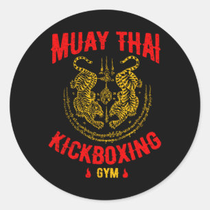 Tijger Muay Thai Kickboksen Gym Mma Training Gesch Ronde Sticker