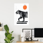 Tijger Muurkunst Minimalistische Inktstijl - Moder Poster (Thuiskantoor)
